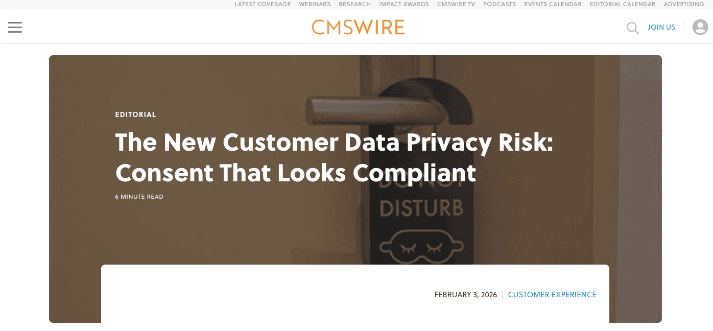 The New Customer Data Privacy Risk: Consent That Looks Compliant