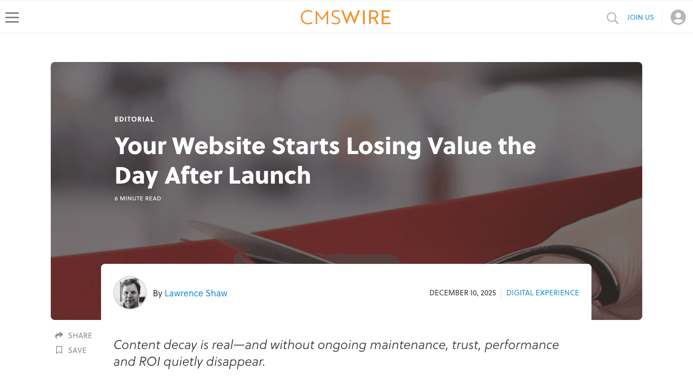 Your Website Starts Losing Value the Day After Launch